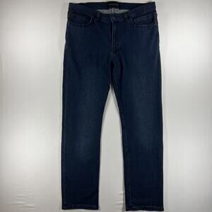 Hylete Jeans Mens 36x32 Dark Blue Stretch Denim Straight Leg Zip Pocket-EUC